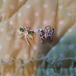 Sterling silver butterfly & dragonfly pendants